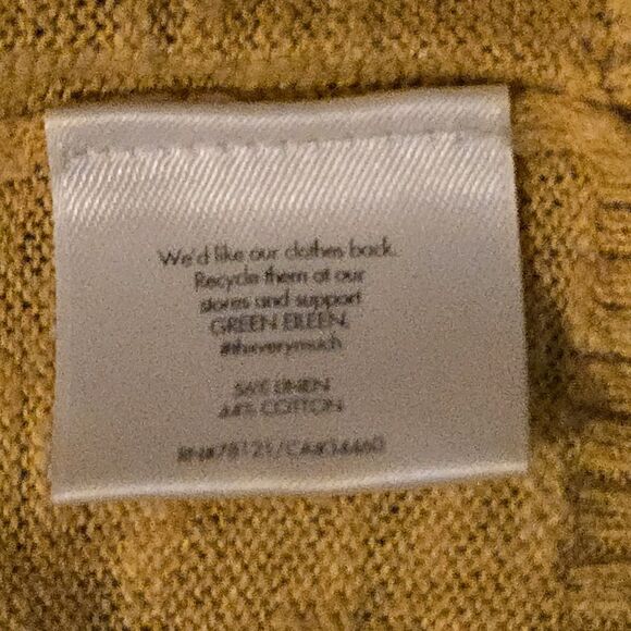 Eileen Fisher Open Front Cardigan L Butter Yellow Linen Cotton Blend Coastal - Picture 4 of 8